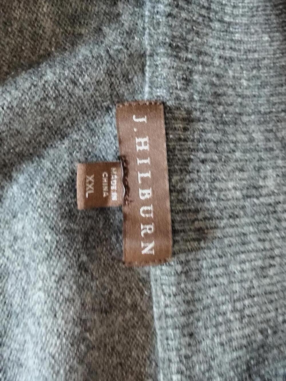 J. Hilburn Cashmere Gray Sweater Mens Size XXL 100% 1/4 Zip Pullover Soft Knit - Picture 4 of 9